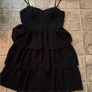 American Eagle Outfitters Black Smocked dress